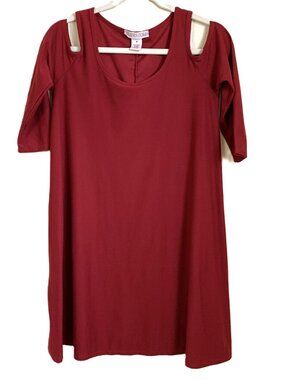 Planet Gold Cold Shoulder Mini Dress | Burgundy | Size M Juniors